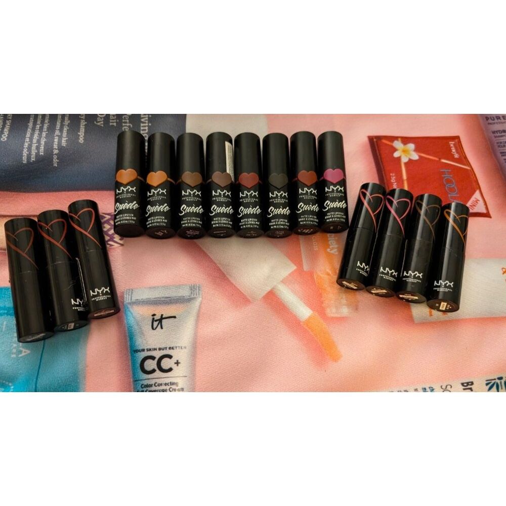 NYX Suede Matte Satin Lipstick Set 16 Colors Assorted Women Makeup New